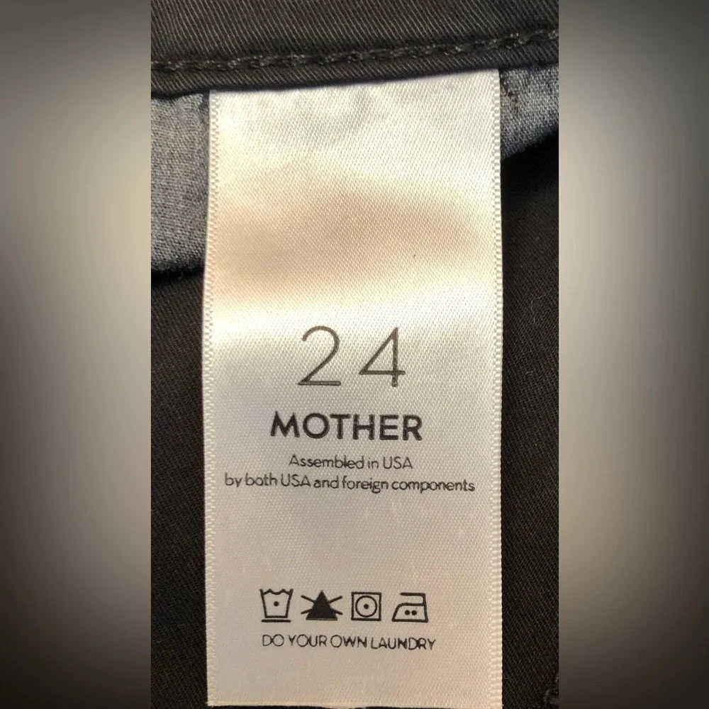 MOTHER Black Cuffed Denim Shorts